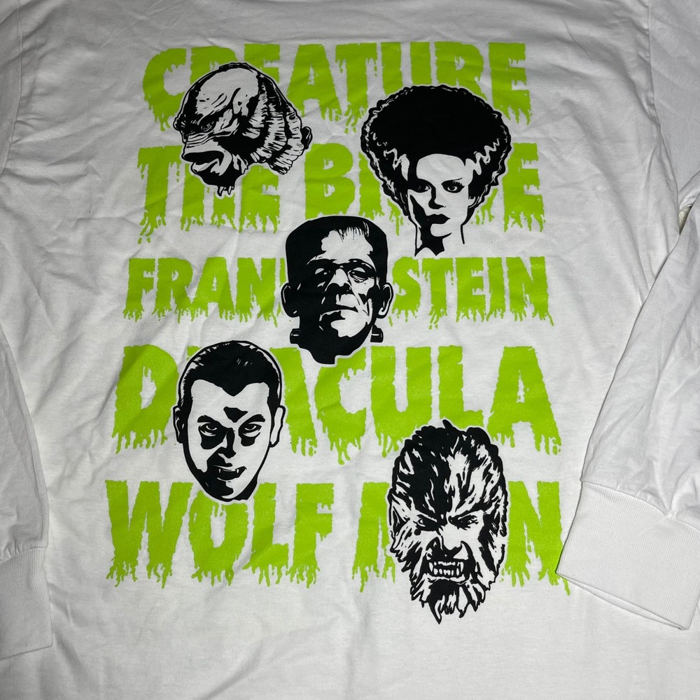 Universal‎ Monsters Long Sleeve T Shirt Creature Frankenstein Dracula Wolfman